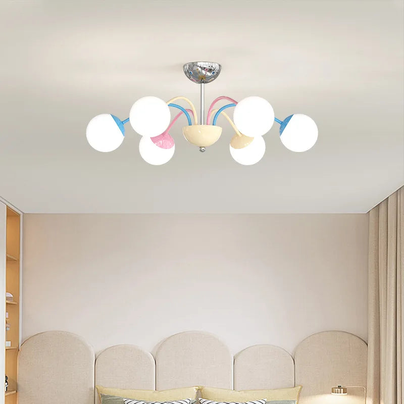 Modern colourful bubble chandelier for indoor hanging - vue 4 sur 8