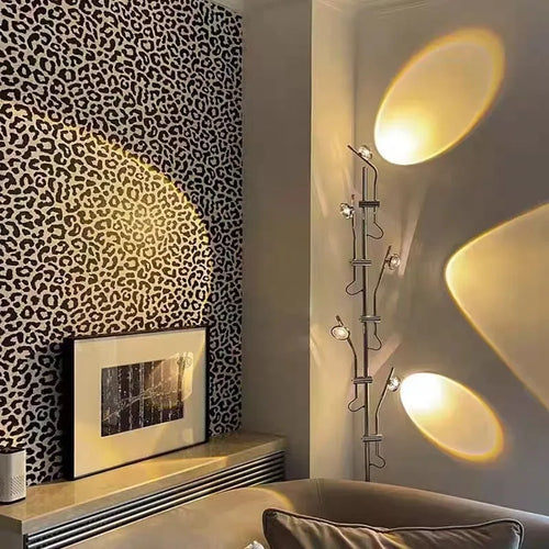 Luxury decorative floor lamp with sunset and dawn shadow projection - vue 5 sur 9