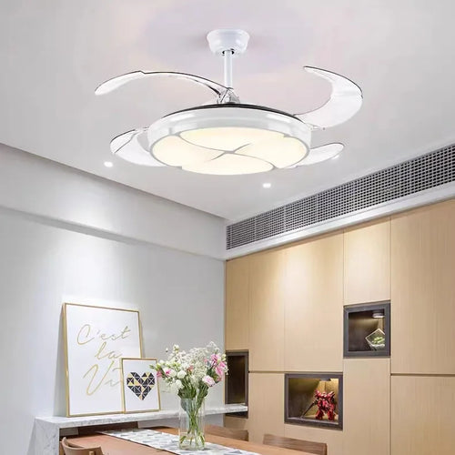 Modern silent ceiling light with integrated fan - vue 5 sur 12