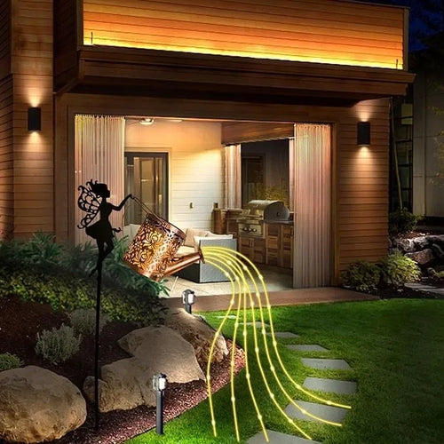 Fairy garden decoration with watering can and solar lanterns - vue 3 sur 7