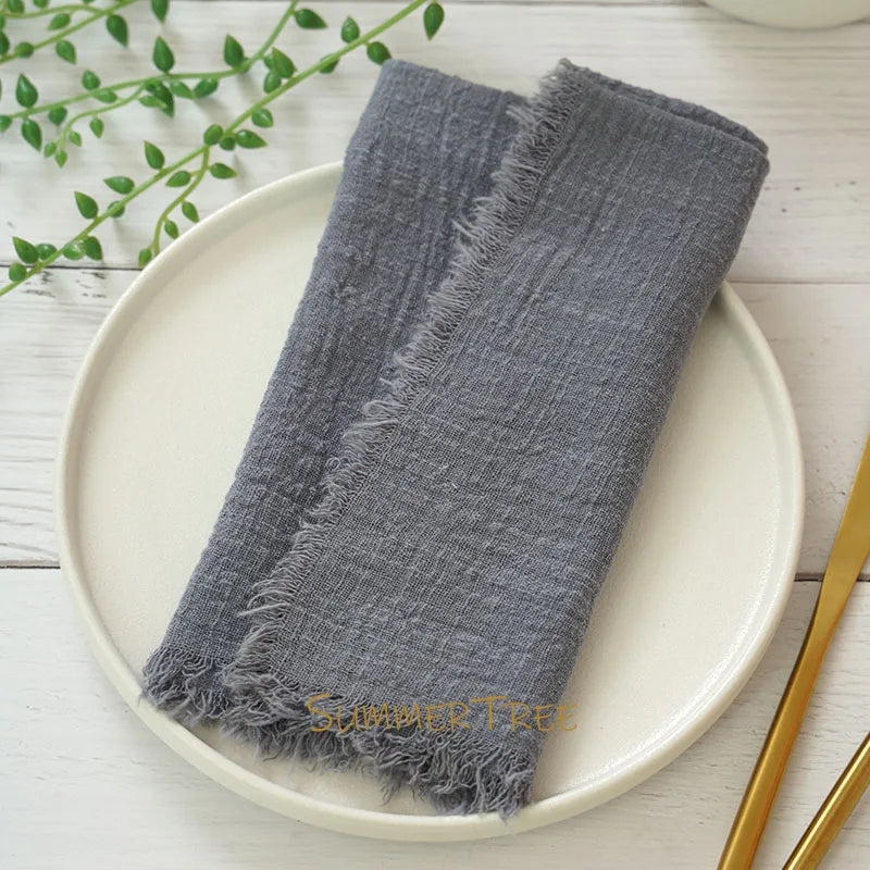 Set of 12 rustic cotton gauze napkins