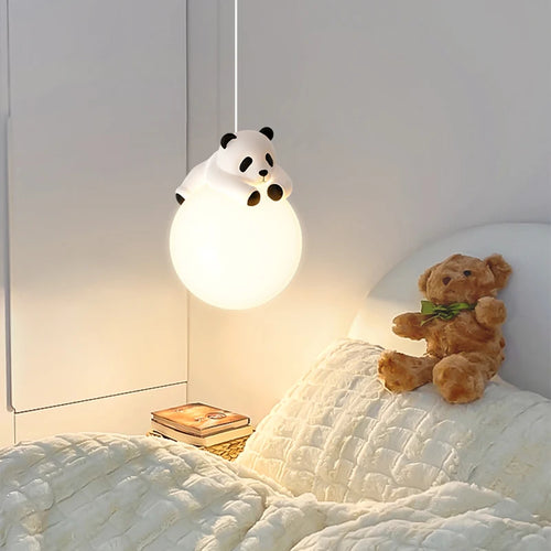 Panda resin pendant light for children's room - vue 2 sur 7