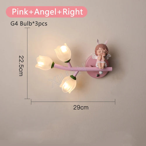 Led g4 wall light girl rabbit flower for children - vue 13 sur 22