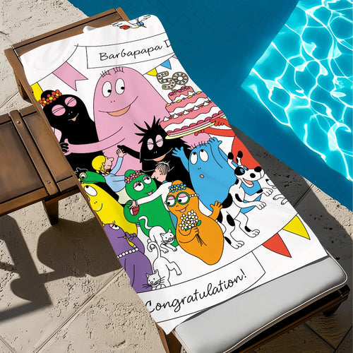 Barbapapa cartoon quick-dry beach towel