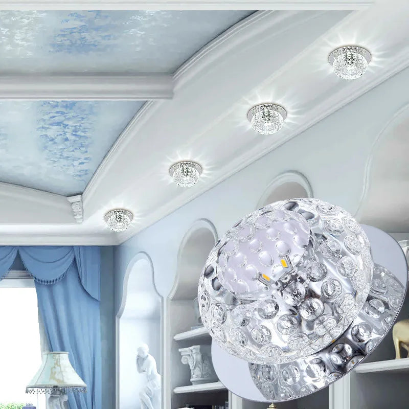 Modern crystal LED ceiling light - vue 3 sur 9
