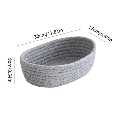 Oval cotton rope baskets for storage and organization - vue 14 sur 18