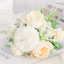 Artificial silk peony and hydrangea bouquet for wedding and home decoration