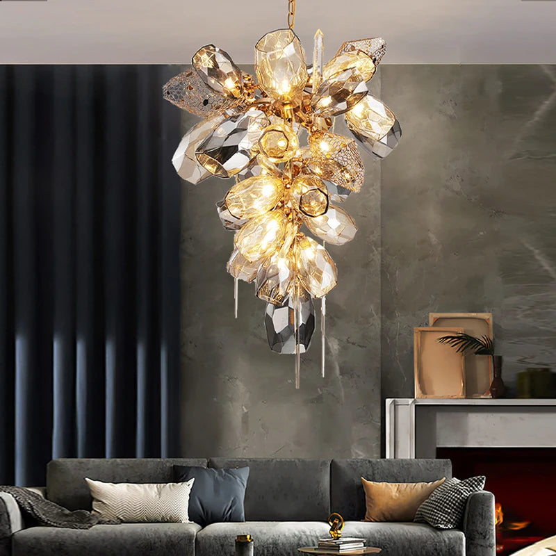 Luxury post-modern glass LED chandelier