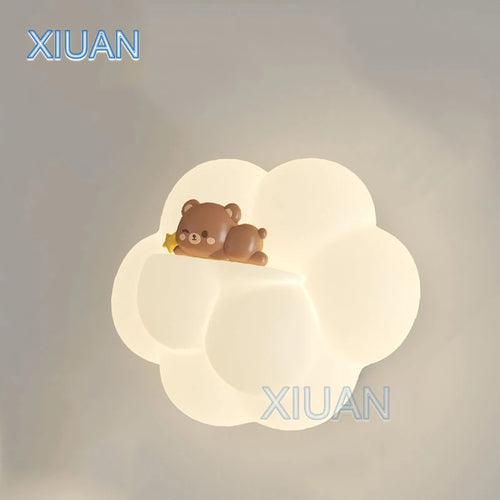 Cloud wall light bear cat monkey for children and babies - vue 2 sur 9