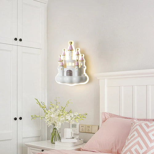 Cartoon castle wall light for cute children's room - vue 6 sur 7