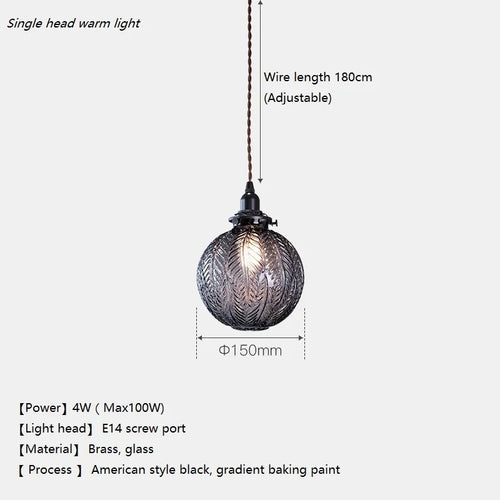 Modern glass pendant light nordic loft decorative style - vue 4 sur 10