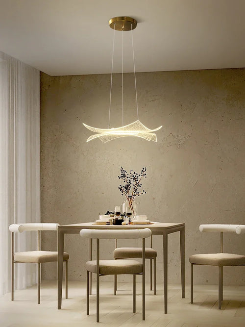 Creative luxury acrylic chandelier with decorative LED lighting - vue 5 sur 8