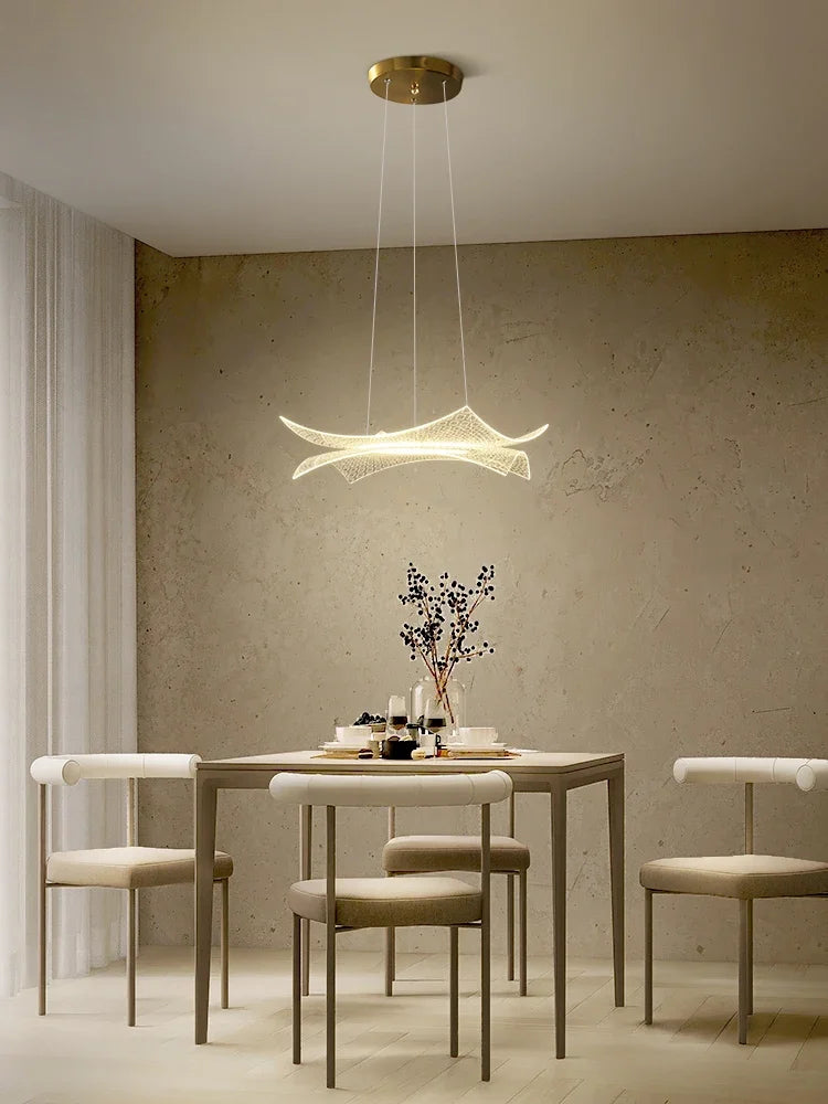 Creative luxury acrylic chandelier with decorative LED lighting - vue 4 sur 8
