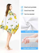 Microfibre beach towel with lemon floral summer design