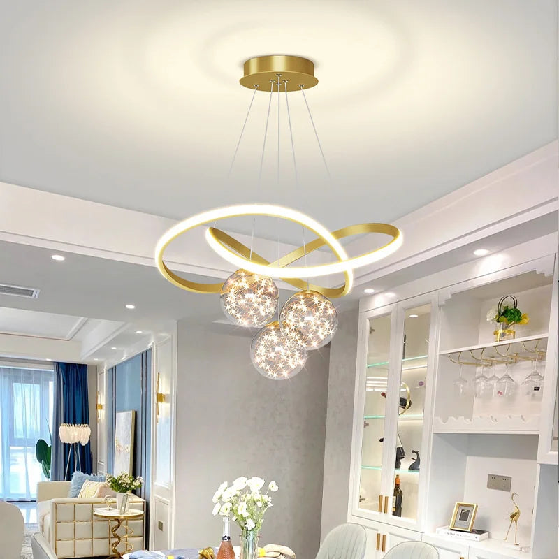lustre moderne suspendu pour éclairage intérieur design élégant - vue 3 sur 12