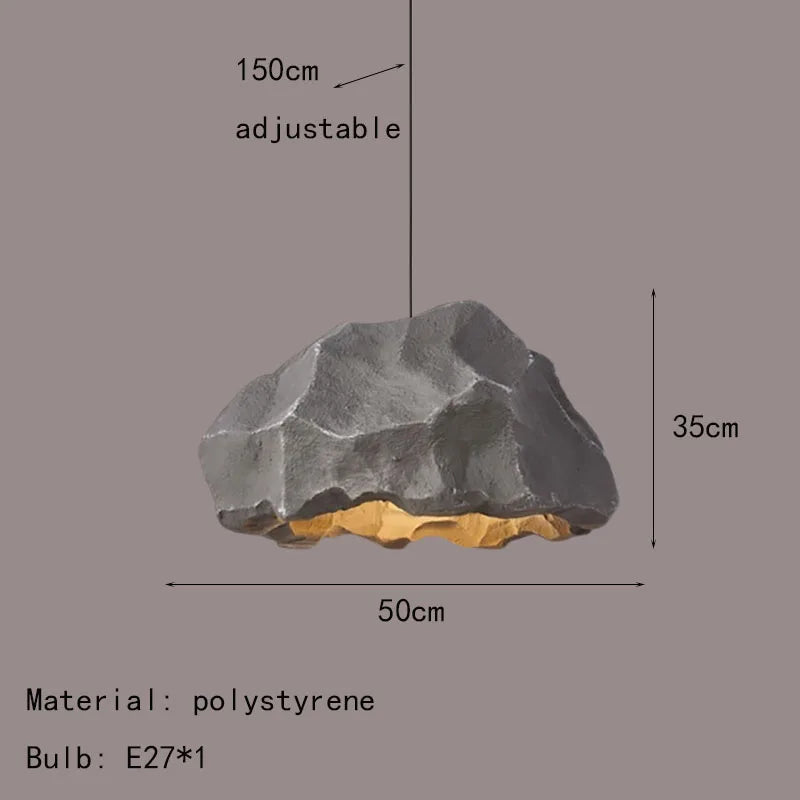 Stone-shaped pendant light for indoor decoration