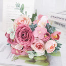 Artificial silk peony and hydrangea bouquet for wedding and home decoration