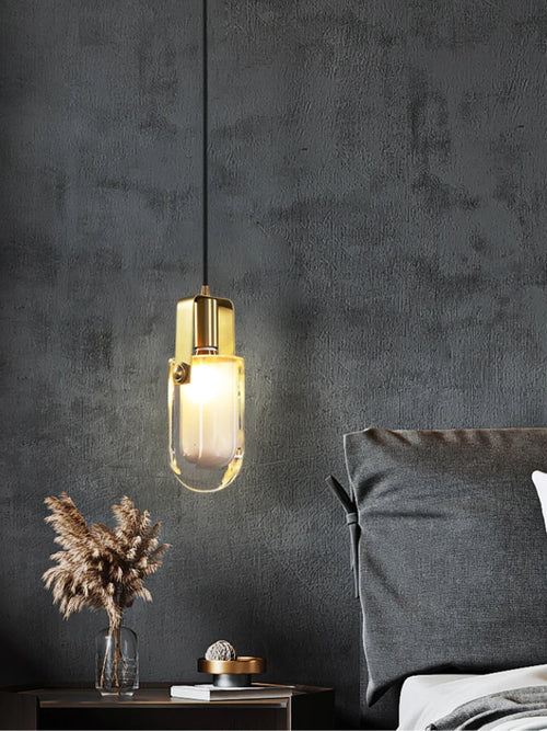 Nordic design crystal and copper chandelier for modern interiors - vue 3 sur 7