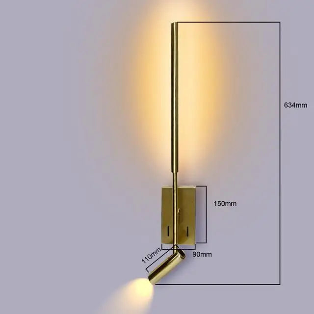 Modern LED wall light for sofa decor - vue 9 sur 9