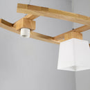 Creative wooden pendant chandelier with three heads for restaurant or café