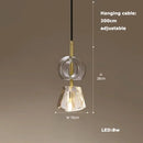 Art deco crystal glass pendant light with LED lighting