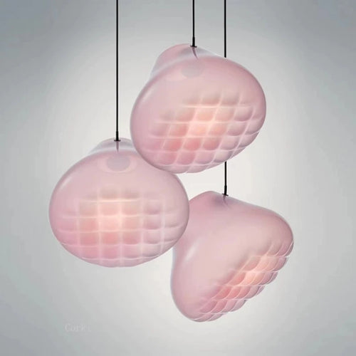 designer glass chandelier for kitchen bar and restaurant - vue 6 sur 13