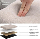 Beige Bench for Dining Room Table, Upholstered Vanity Stool Piano Bench Makeup Stool with Rustic Wood Vanity Stool Foot Rest