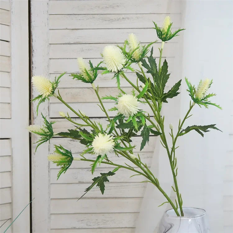 Decorative artificial sea holly flowers in pink and violet - vue 9 sur 12