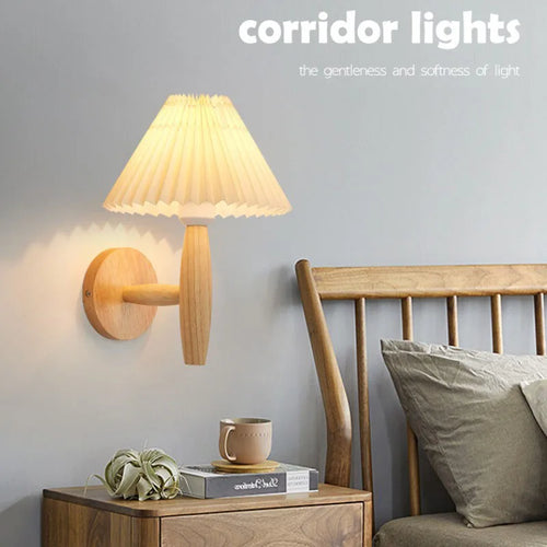 Modern wooden wall light for indoor decor