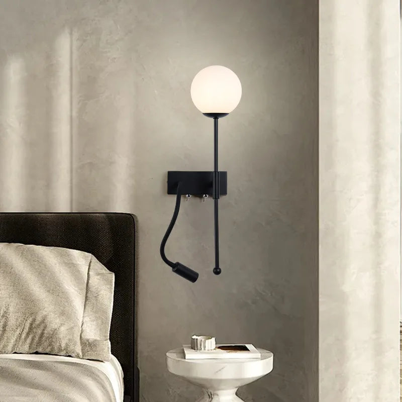 Modern adjustable glass wall light