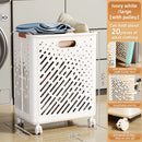 Foldable laundry basket with wheels large capacity multifunctional