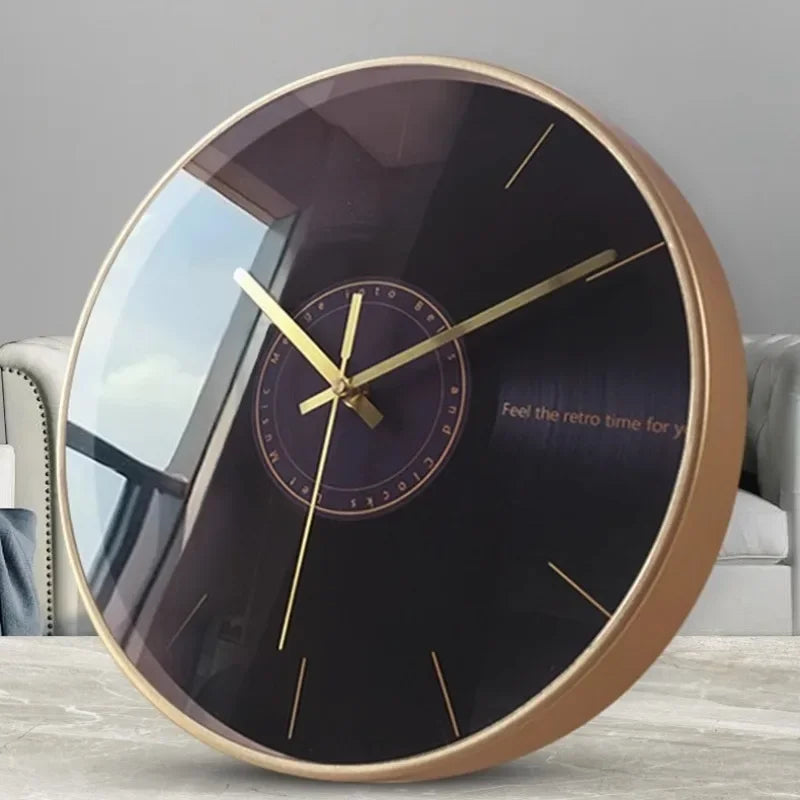 modern metal wall clock, aesthetic and silent