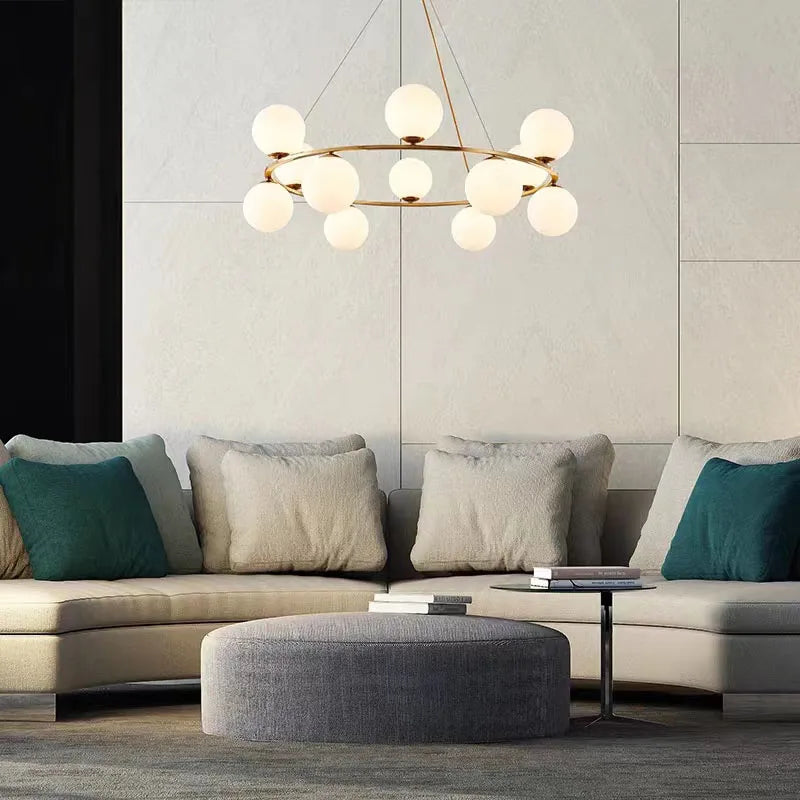 Nordic white glass pendant light for decorative interiors