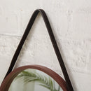 retro round wooden decorative mirrors for home decor