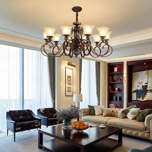 Nordic vintage-style chandelier for elegant indoor lighting - vue 3 sur 13
