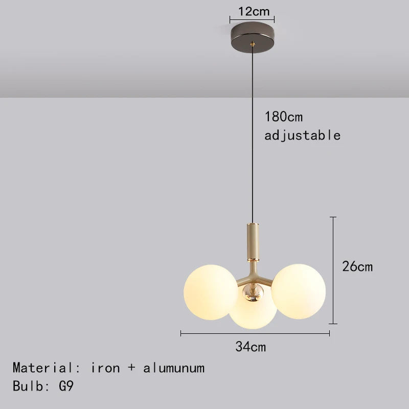 lustre nordique moderne minimaliste magic bean 9 led suspension