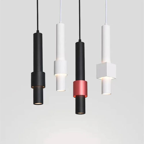 Nordic LED long tube pendant light dimmable indoor lighting - vue 2 sur 14