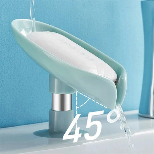 leaf-shaped soap box for bathroom - vue 5 sur 7