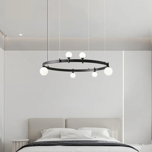 Modern adjustable glass chandelier for artistic decor - vue 4 sur 10