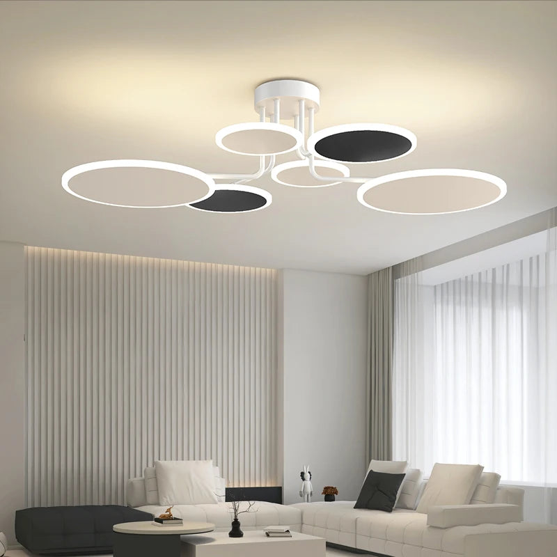 Acrylic designer chandelier for a modern, elegant and bright interior