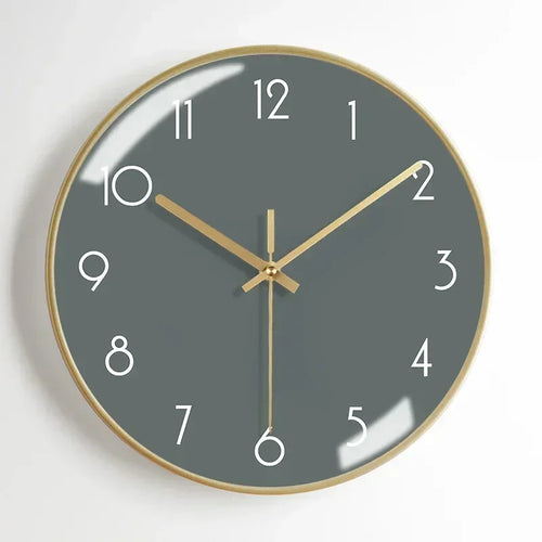 modern metal wall clock, aesthetic and silent - vue 15 sur 17