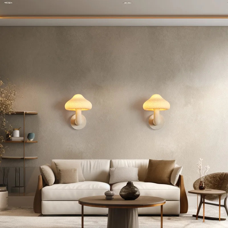 Cream mushroom wall light nordic designer indoor outdoor