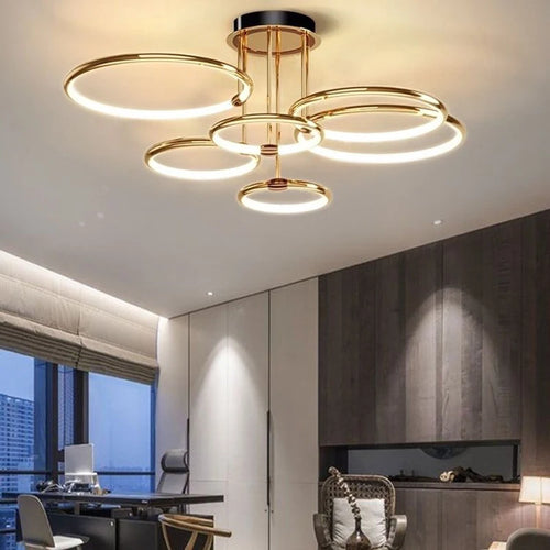 Black and gold LED ceiling light - vue 4 sur 14