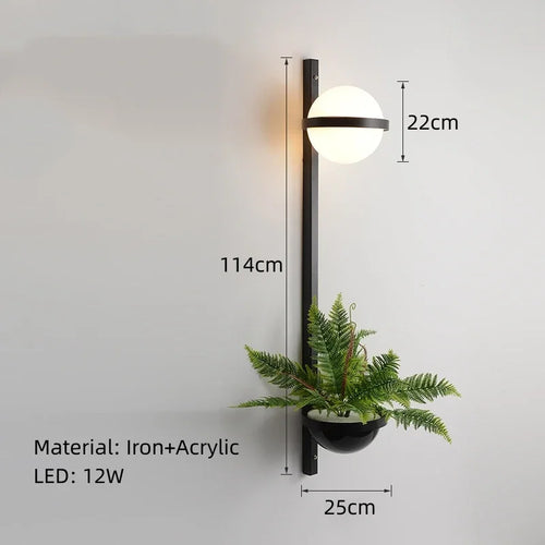 lustre moderne diy led avec pot de fleurs pour jardin céleste - vue 16 sur 18