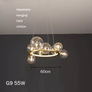 Modern glass chandelier with bubbles for elegant interiors