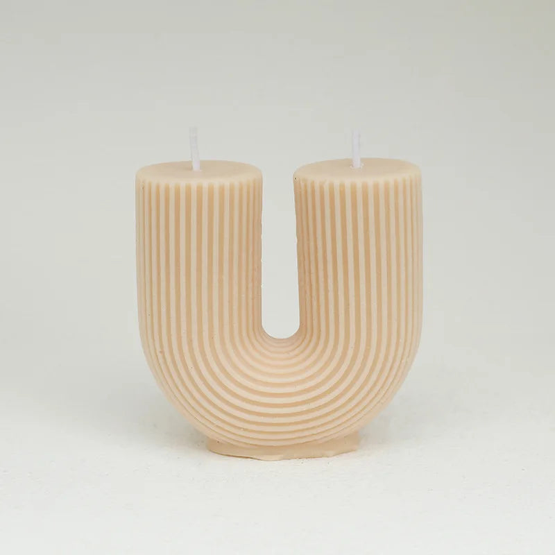 geometric u-shaped scented candles for home decor - vue 14 sur 22