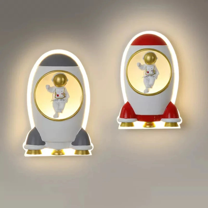 Creative rocket wall light for children's bedroom