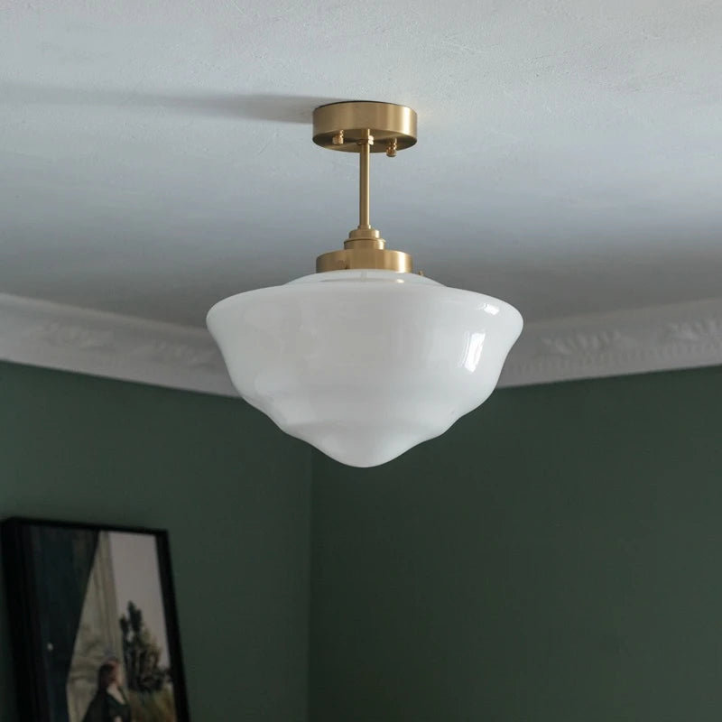 Iwhd modern Nordic style glass and copper LED pendant light - vue 3 sur 28