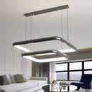 Modern LED square pendant chandelier with pearl finish for home