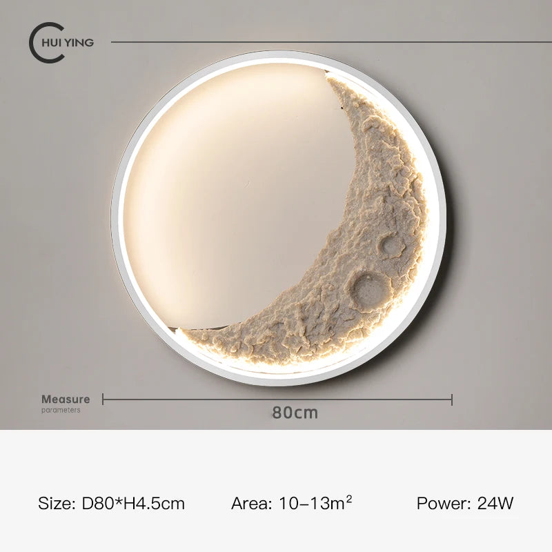Decorative dimmable LED moon wall light - vue 10 sur 15